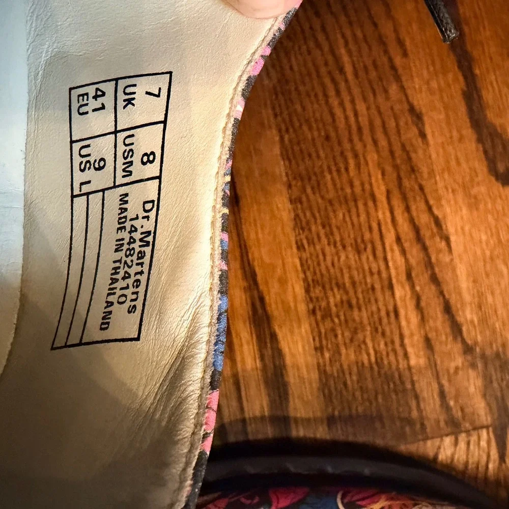 Dr. Martens x Liberty 1461 Strawberry Thief Floral Leather Shoes Size M8 W9 Rare - Picture 10 of 10